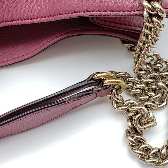 Authentic Gucci GG Soho on Chain Medium Pink Shoulder Bag - Picture 11 of 16